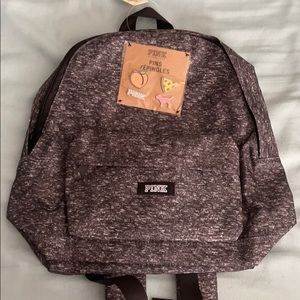 NWT PINK grey small backpack with PINK pins